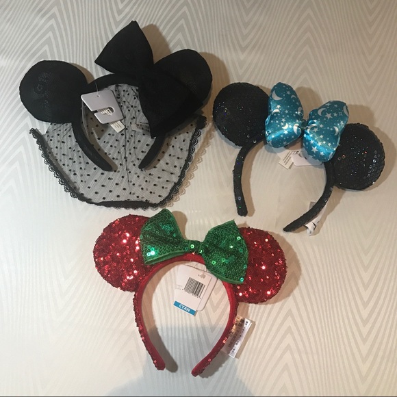 Disney Accessories - Disney Mouse Ears Bundle Parks Holiday Sequin